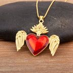 Iced Out Sacred Heart Pendant Necklace