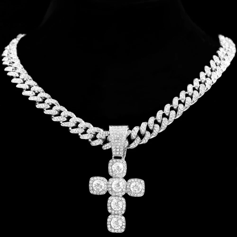 Iced Out Cuban Chain Necklace — Stainless Steel