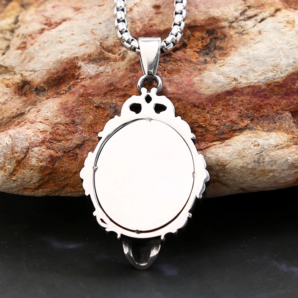 Gothic Crow Skull Stainless Steel Pendant Necklace