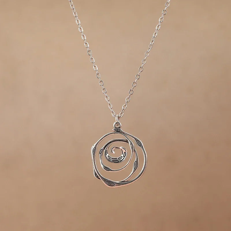 Snake Vortex Pendant Necklace — Copper