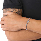 Cross Ball Chain Link Bracelet — Stainless Steel
