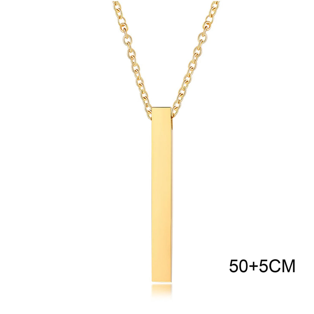 Pillar Bar Pendant Necklace — Stainless
