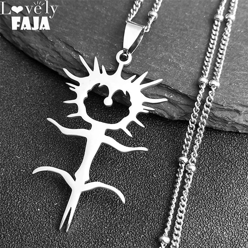 Statement Chain Pendant Necklace — Stainless Steel