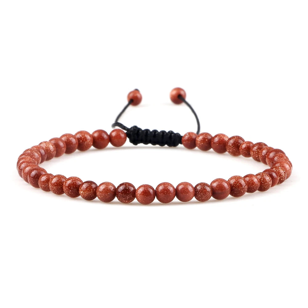 Natural Tiger Eye Stone Braided Beaded Bracelet, Adjustable