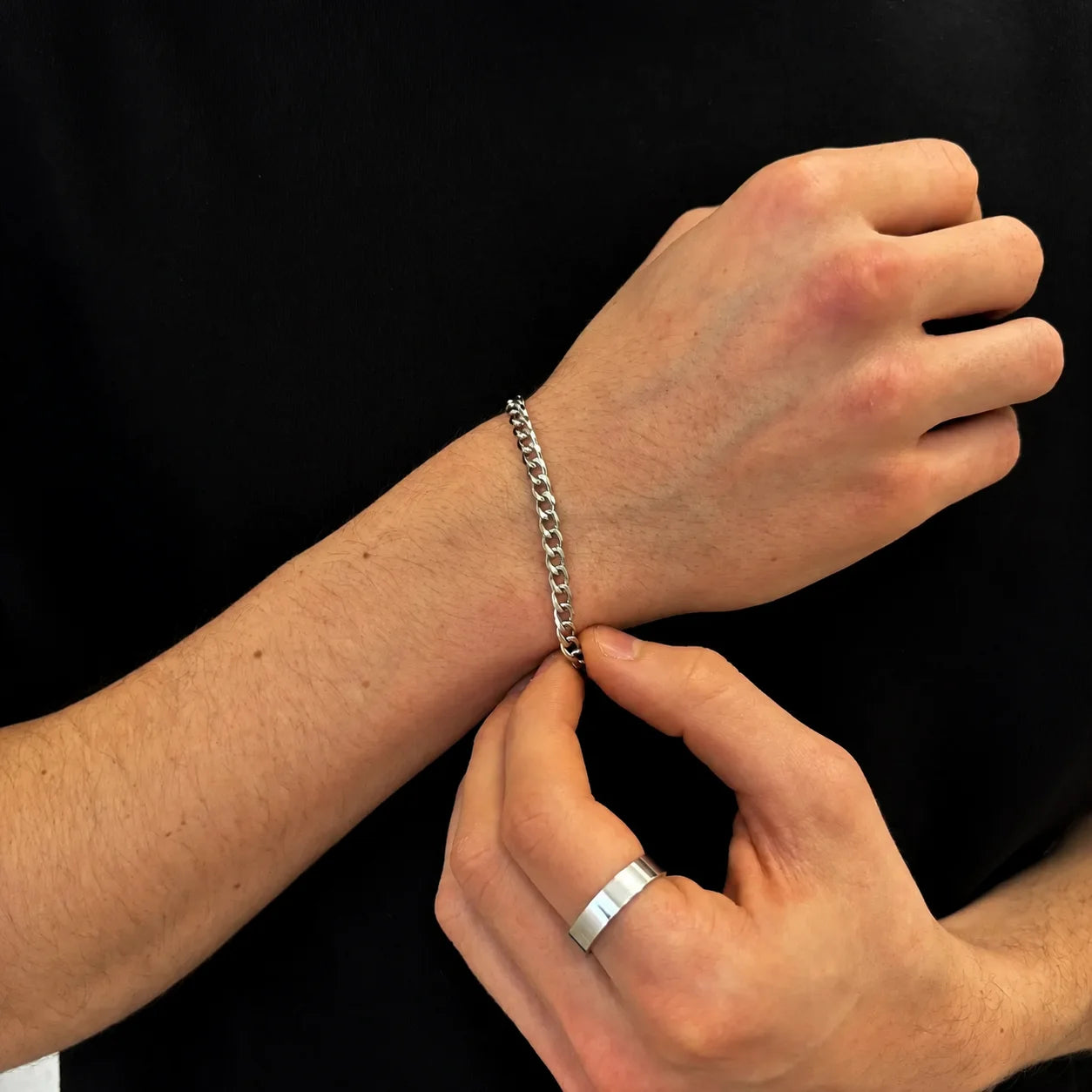 Width 6/8mm 316L Stainless Steel Men's Goth Y2K Cuban Style Fashion Bracelet America N Retro Steampunk Accessories