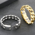 Massive Men's Stainless Steel Cuban Chain Bracelet for Man Classic 21MM Width Vacuum Plated Chunky Link Bracelets Never