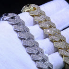 Rose Gold Cuban Bracelet Iced Out 15MM 4-Row