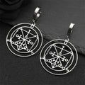 Baphomet Steel Earrings Sigeal Sigil Lucifer Satan