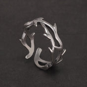 Silver-Tone Gothic Thorn Spike Ring