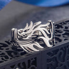 Dragon Steel Ring Korean Style Patterned