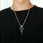 Retro Gothic Three Headed Long Snake Pendant Necklace Stainless Steel Punk Biker Snake Necklace For Men Women Fashion Jewelry