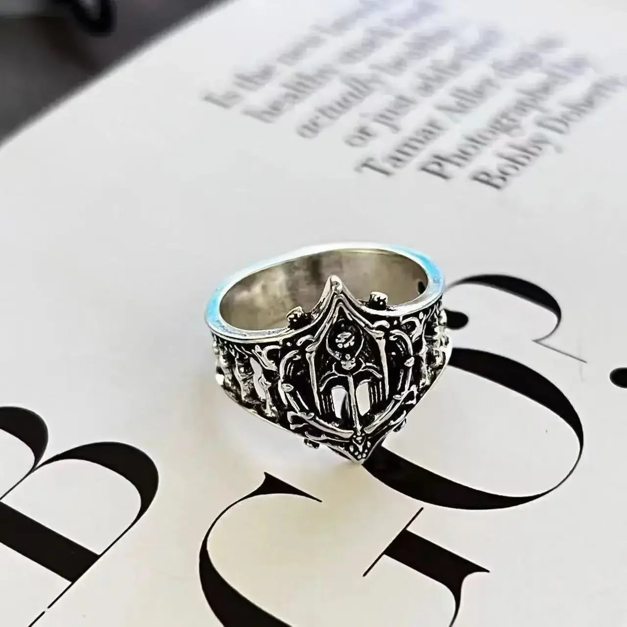 Devil Angel Wings Skull Ring — Gothic