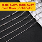 My Shape 10 pcs 60cm Box Chain Necklaces for Men 24 Inch Box Chain 2-3mm Chains Chokers Steel Color Fashion Jewelry Boys Gifts