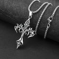Cross Pendant Necklace Stainless Steel Minimal