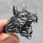 Stainless Steel Men Rings Viking Wolf Animal Skull Punk For Women Biker Fashion Jewelry Halloween Creativity Gift