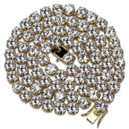 Iced Out Tennis Link Chain Necklace 10mm — Copper Alloy