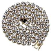 Iced Out Tennis Link Chain Necklace 10mm — Copper Alloy