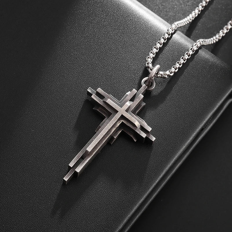 Vintage Catholic Cross Pendant Necklace — Amulet