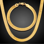 Draped Collarbone Blade Necklace — Gold-Tone Metal