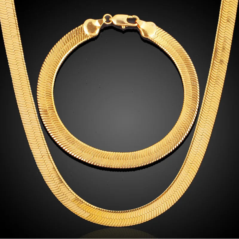Draped Collarbone Blade Necklace — Gold-Tone Metal