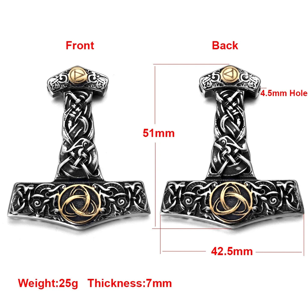 316L Stainless Steel Norse Viking Rune Axe Pendant for Men Necklace DIY Accessories Finding Jewelry Making Charm