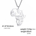 Africa Map Animals Pendant — Stainless Steel
