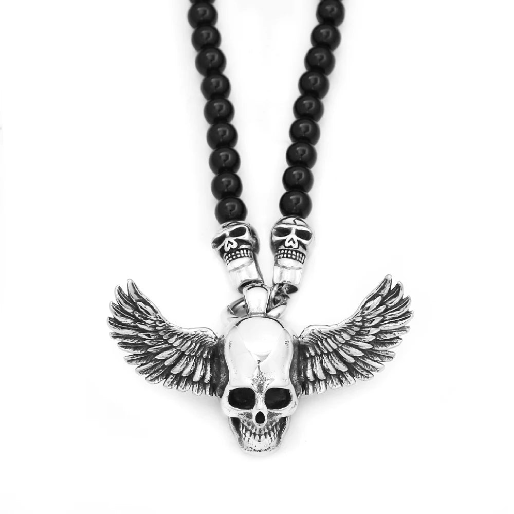 Skull Black Pendant Vintage Punk Rock 50CM Long