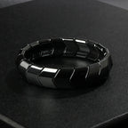 Hematite Therapy Stretch Bracelet — Mixed Metal