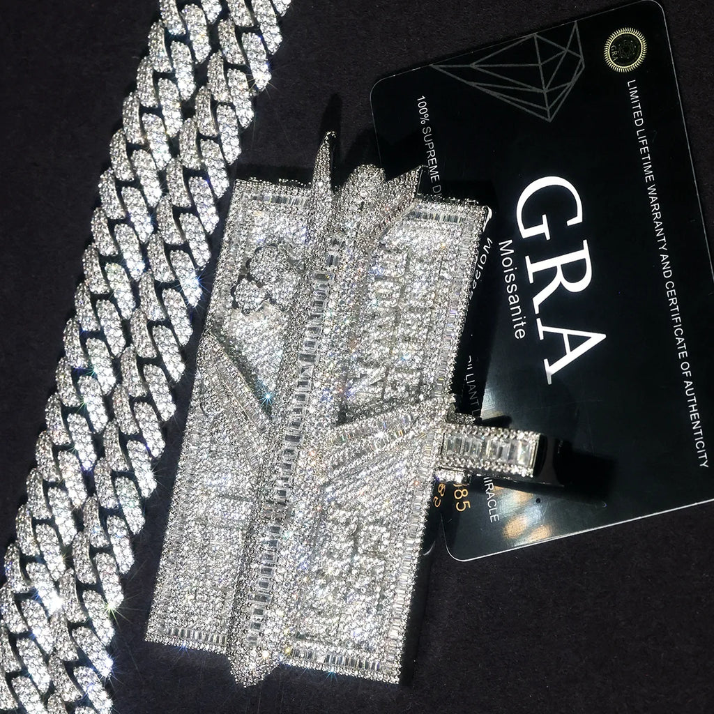 Iced Out Airplane Pendant Necklace — Micro Pave