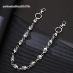 Skull Keychain Wallet Chain — Two-Tone Gothic Biker Pants Chain