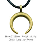 Witch Horn Crescent Moon Pendant — Stainless Steel
