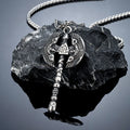 Norse Runes Odin's Raven Giant Axes Necklaces Men Stainless Steel Vikings Valknut Amulet Pendant Scandinavian Jewelry Male Gifts