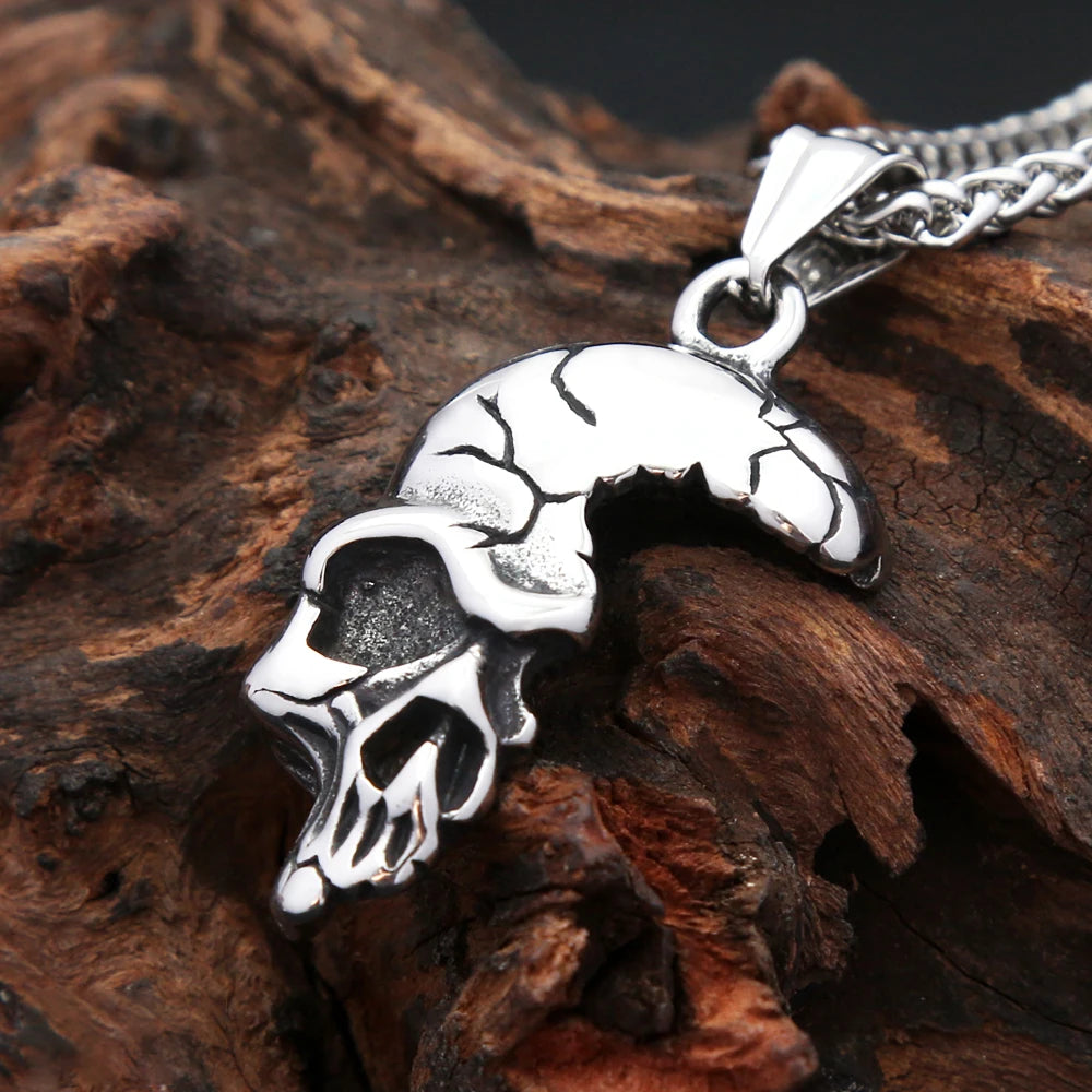 Skull Pendant Necklace — Stainless Steel