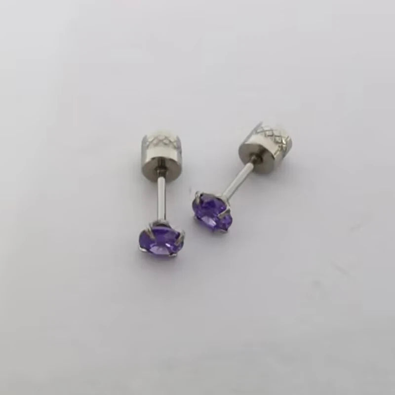 Double Side Zircon Stud Earrings — Stainless Steel