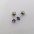Double Side Zircon Stud Earrings — Stainless Steel