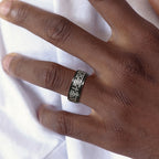 Vnox 8mm Spinner Cross Ring for Men, Bible Prayer Finger Band, Stress Release Stainless Steel Rotatable Ring, Faith