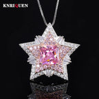Iced Out Pentagram Pendant Necklace 10mm