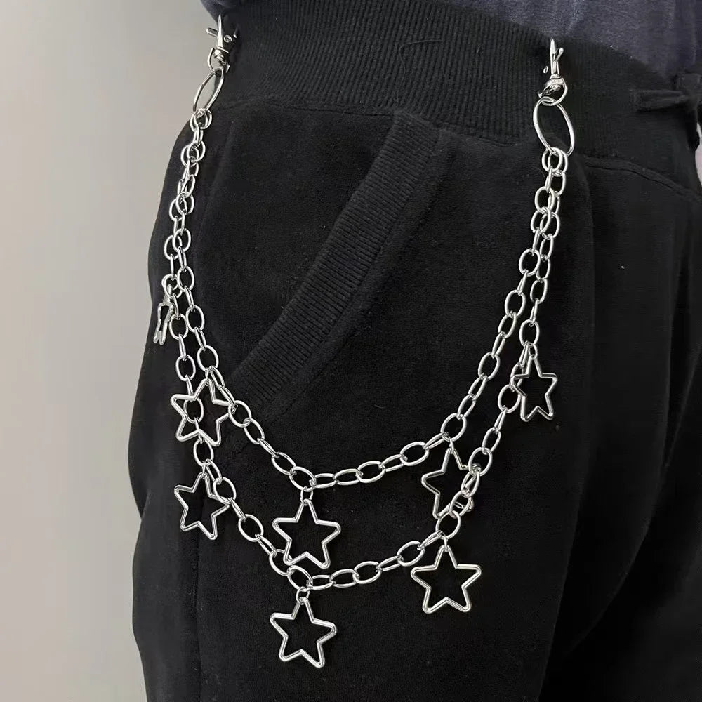 Crescent Geometric Pants Chain — Metal Bag Chain, Men & Women