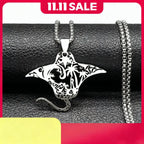 Manta Ray Gold Pendant Necklace