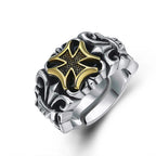 New Punk Large Cross Ring Adjustable Size Fashion Men's Personalized Design Jewelry Street Retro Gothic Trend