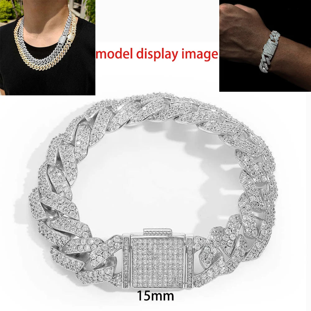 Iced Out Cuban Chain Necklace Stainless Steel 8-25MM