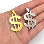 1pc Stainless Steel Dollar Sign Charm Pendant Unisex DIY Jewelry Gift for Men And Women