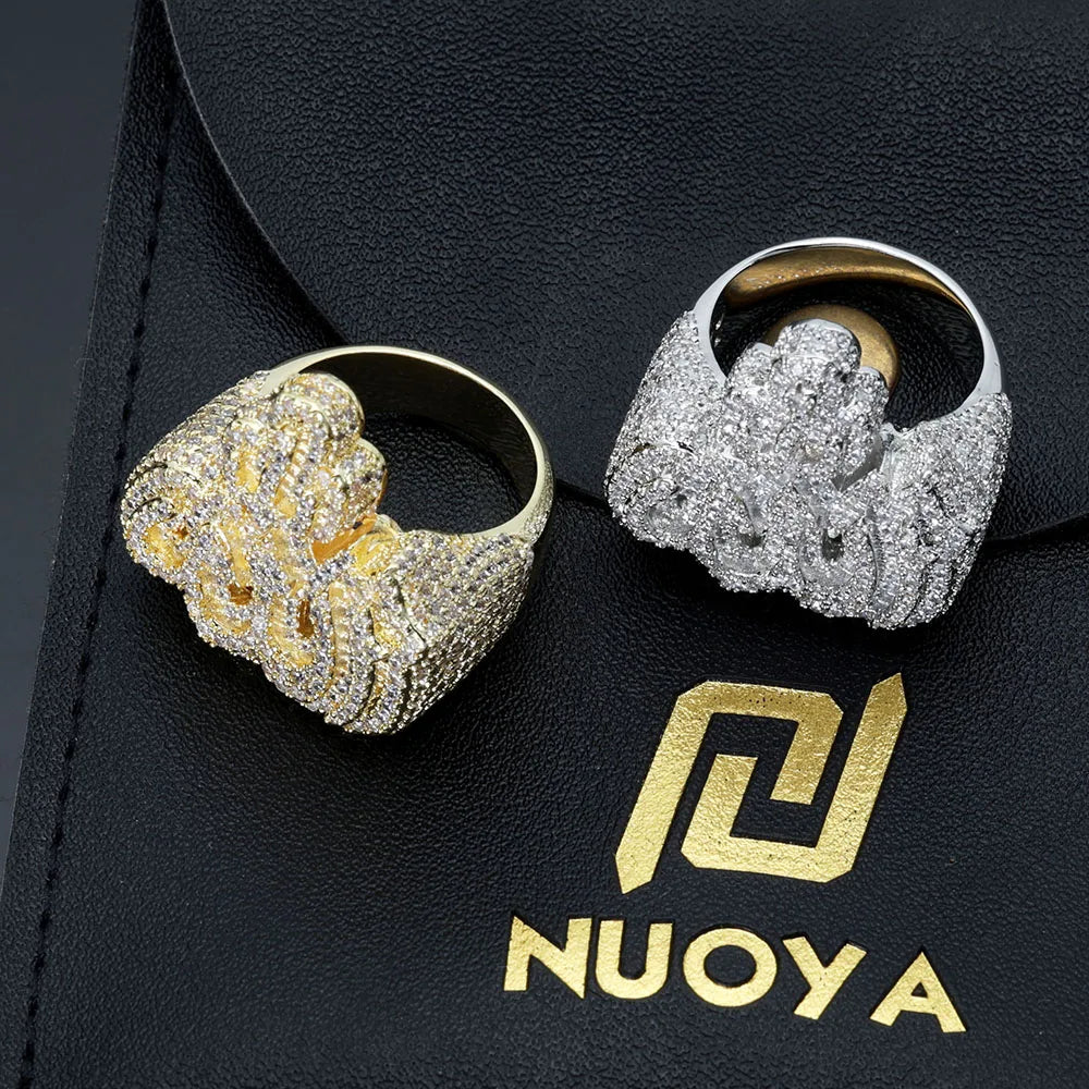 Gold Crown Ring Iced Out CZ Statement