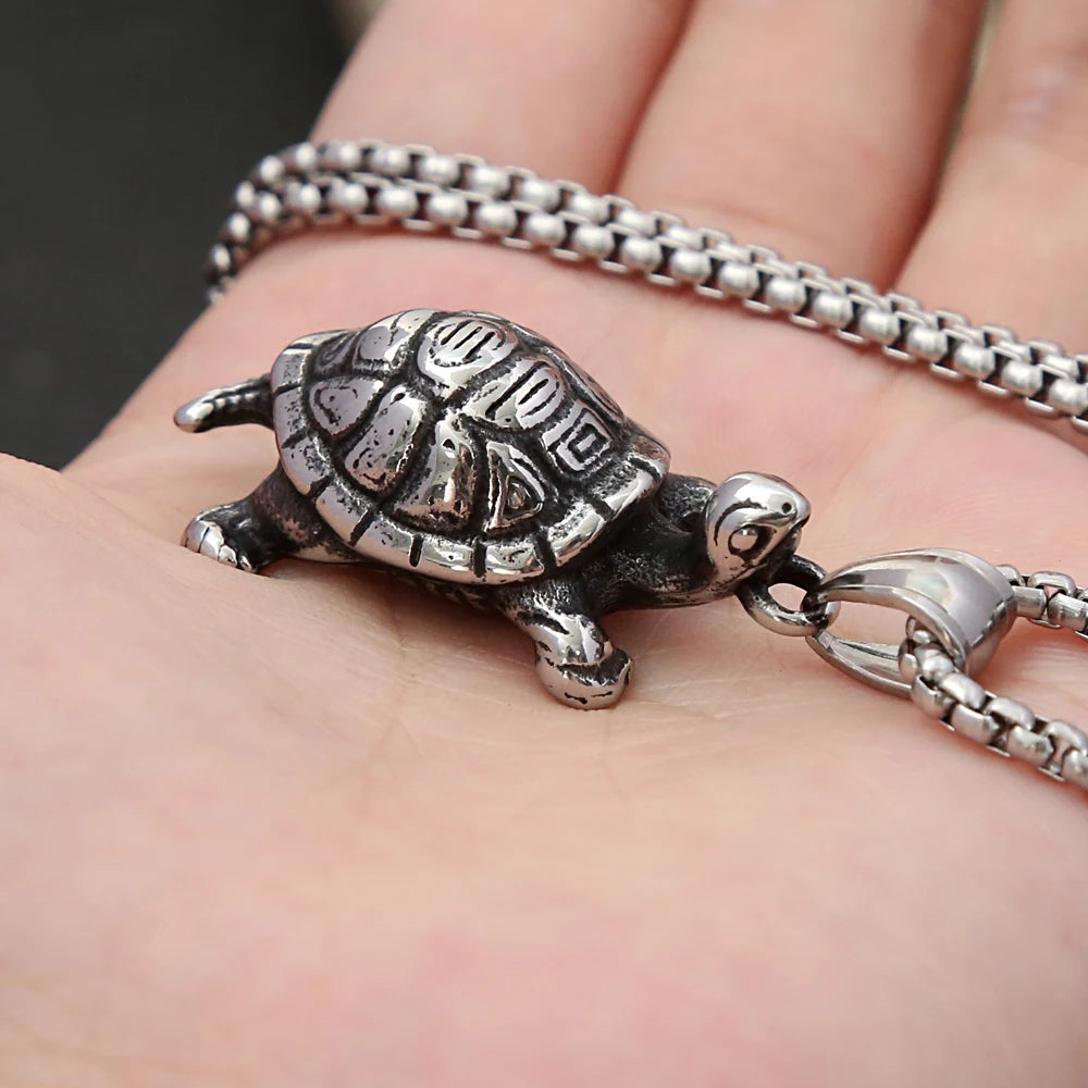 Turtle Pendant — Stainless Steel