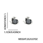 Vintage Silver Magnetic Stud Earrings Medusa