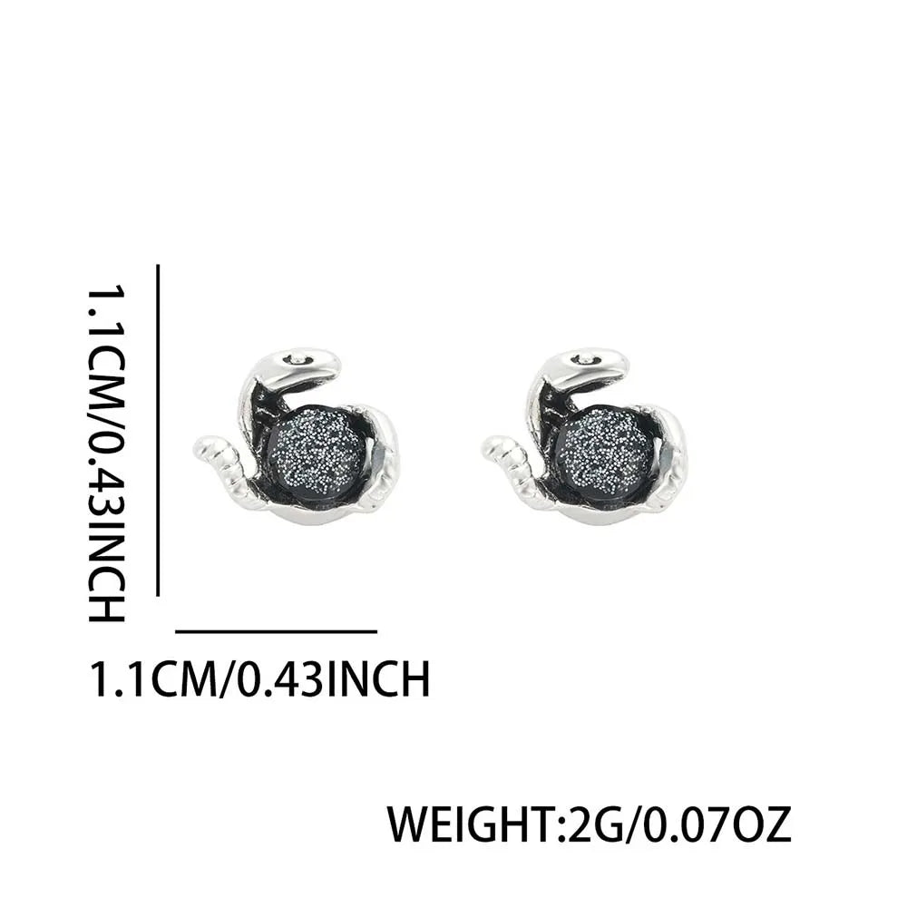 Vintage Silver Magnetic Stud Earrings Medusa
