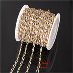 0.5m/1m Gold Plated Stainless Steel Black Enamel Paperclip Link Chain for DIY Punk Choker Necklace Jewelry Craft Making Decor