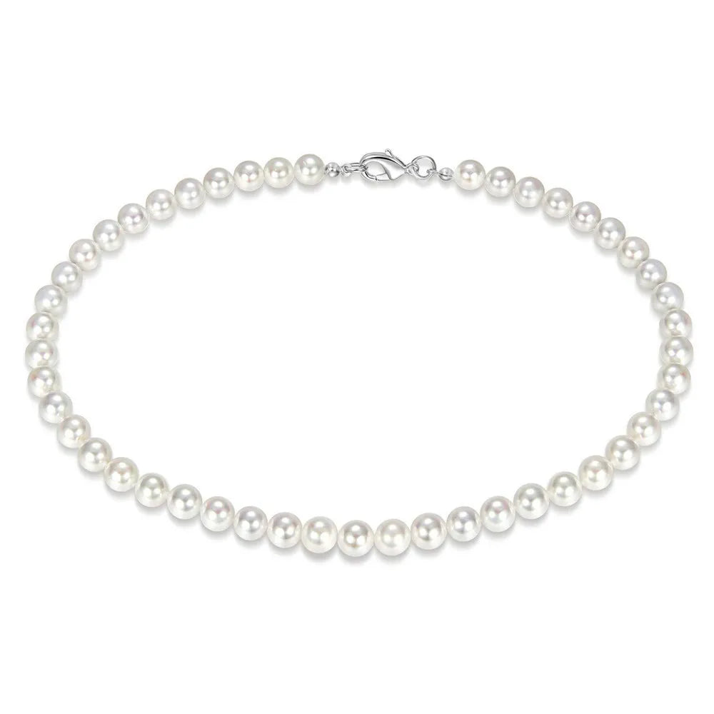 Rock Imitation Pearl Necklace For Men Hip Hop Pearl Bead Chain Men Necklace Women Choker Fashion Party Jewelry Gift