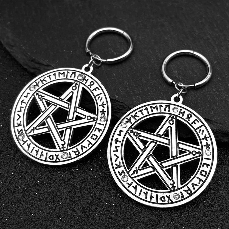 Star Viking Steel Earrings Nordic Rune Pentacle