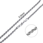 Hot Selling 2/3/4/5/6mm 316L Rope Chain Necklace Stainless Steel Never Fade Waterproof Choker Men Women Gold Color